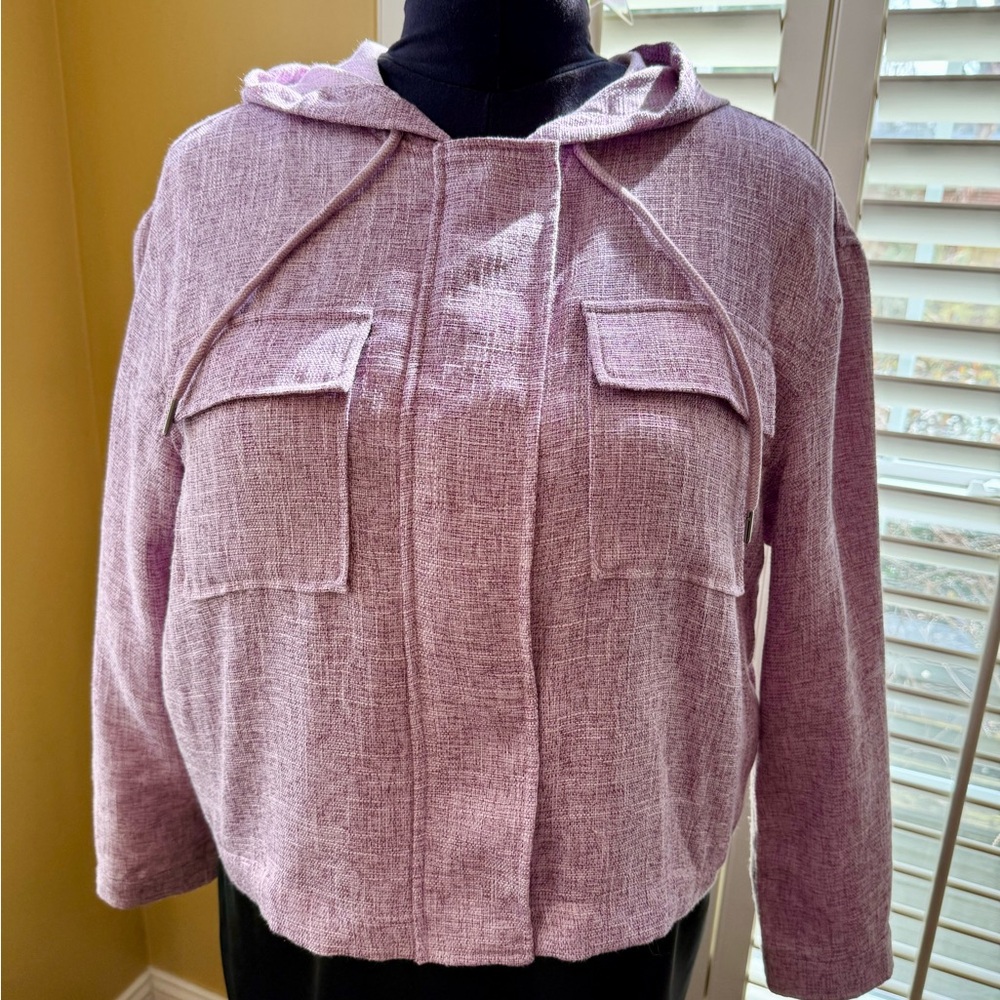 Cropped Lilac Zip-Front Jacket - image 5